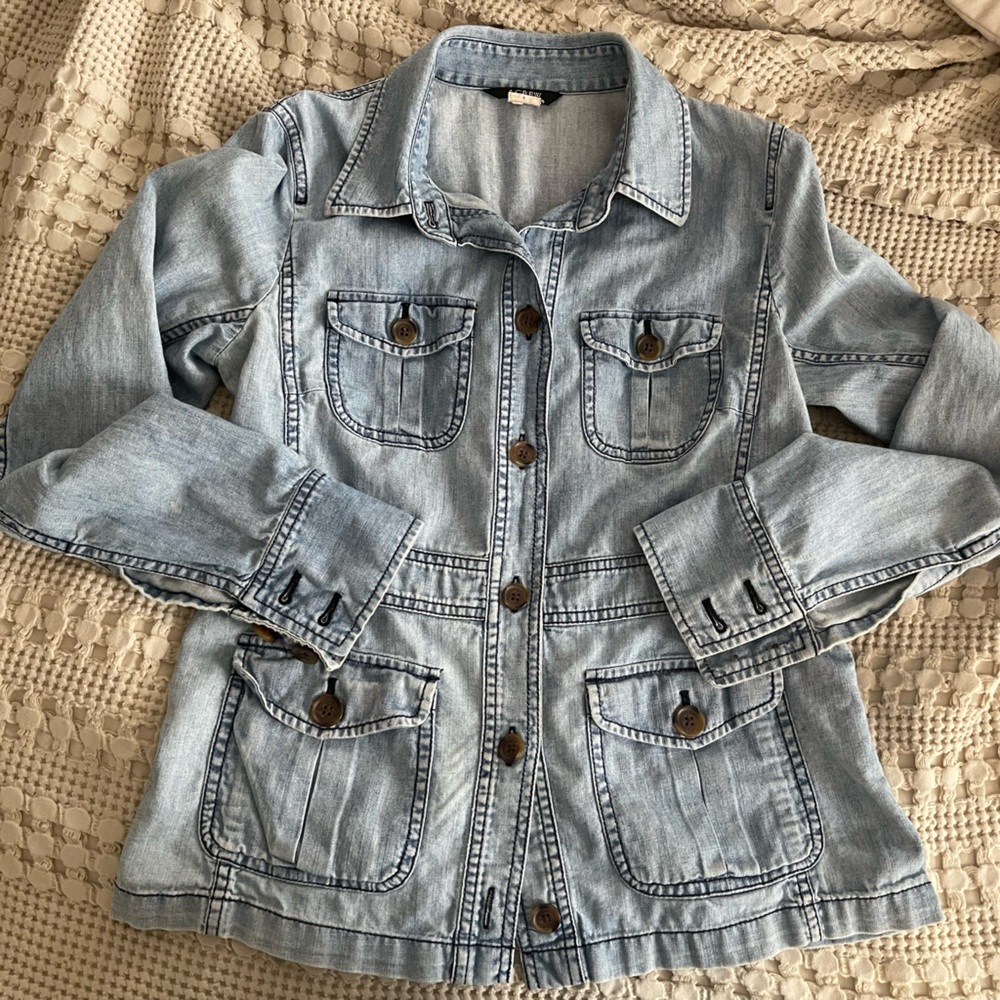 J. Crew Denim Button Up Long Sleeve Shirt Jacket